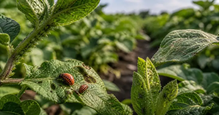 Frunze de cultura inspectate pentru daunatori agricoli