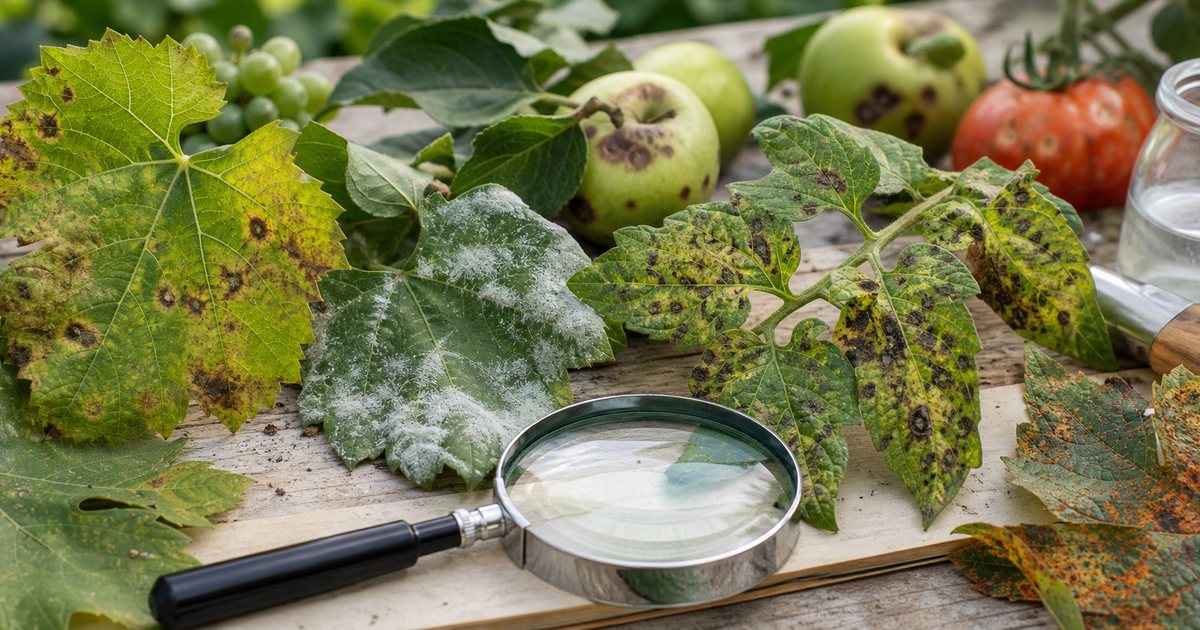 Frunze si fructe analizate pentru simptome de boli ale plantelor